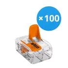 Lot 100x Wago 221-412 Connecteur Compact | 2 Câble connexion - Connecteur filaire
