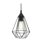 Eglo Suspension Luminaire Tarbes Noir | IP20 - Convient pour 1x E27 